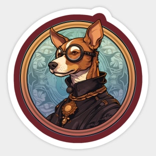 Cool Elegant Dog with Glasses Sticker